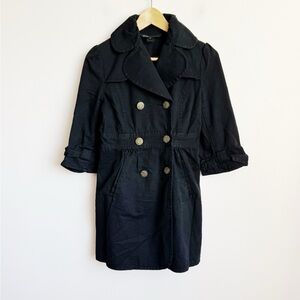 marc jacobs 3/4 sleeve cotton twill trench with bows